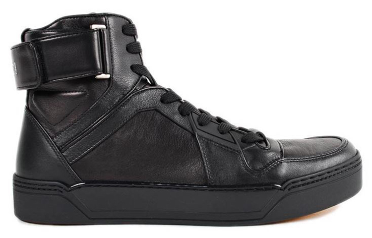 Gucci High Top Logo Velcro Strap Sneaker 'Black' 圖 2