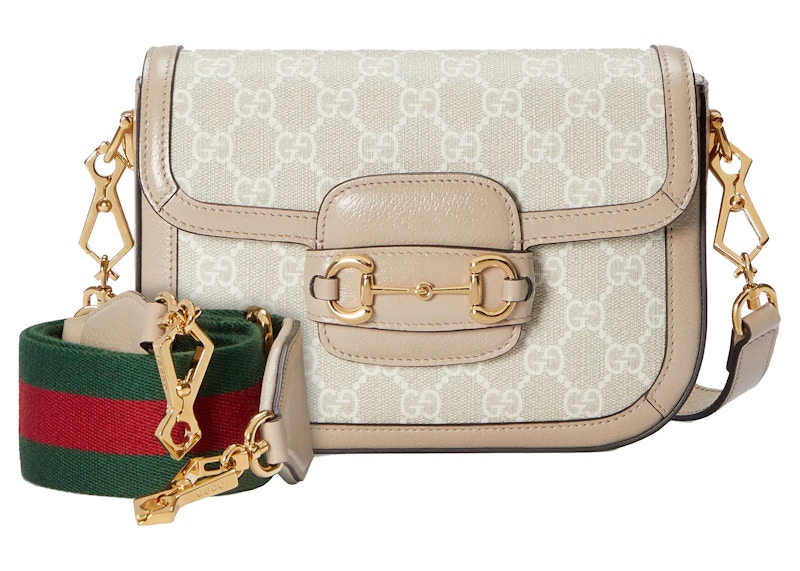 Gucci Horsebit 1955 GG Mini Bag Beige/White