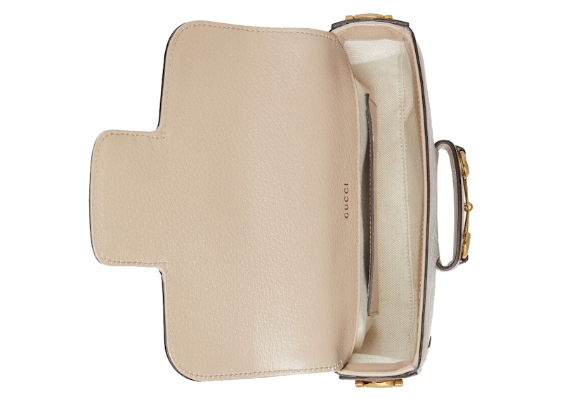 Lookbook Tas Mini Gucci Horsebit 1955 GG Beige/Putih