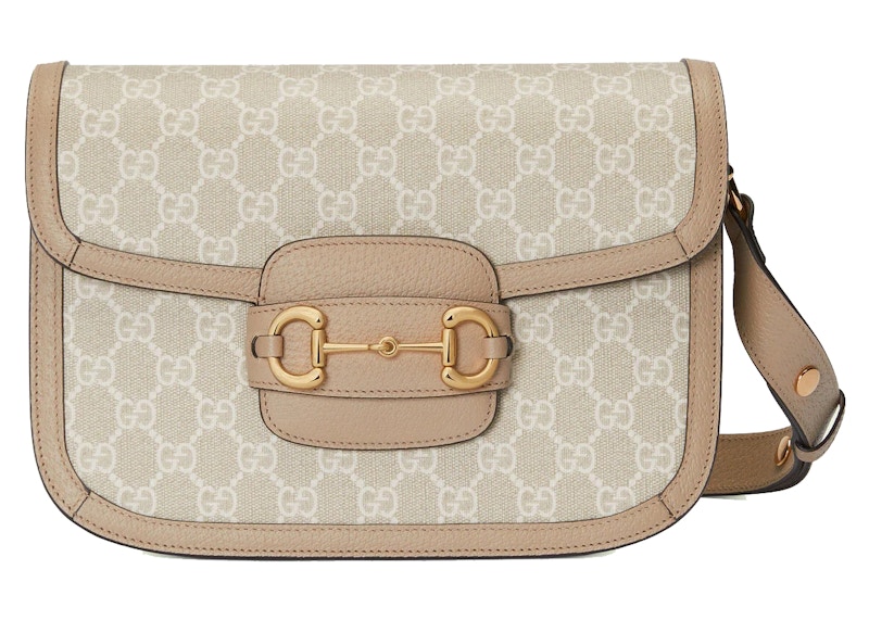 Gucci Horsebit 1955 Small Bag Beige/White