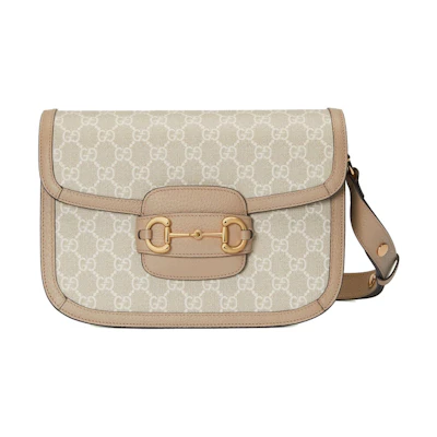 Gucci Horsebit 1955 Small Bag Beige/White