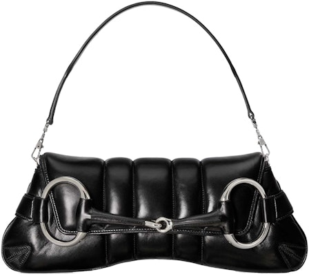 Gucci馬銜鍊條中號肩背包-黑色 Buy Gucci馬銜鍊條中號肩背包-黑色