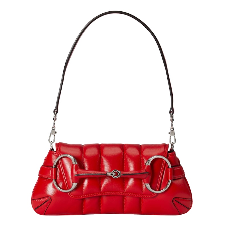 Gucci Horsebit Chain Small Shoulder Bag Red