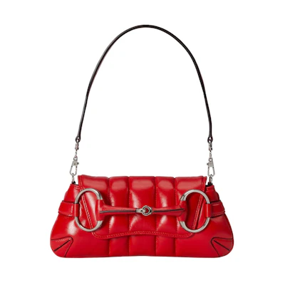 Gucci Horsebit Chain Small Shoulder Bag Red