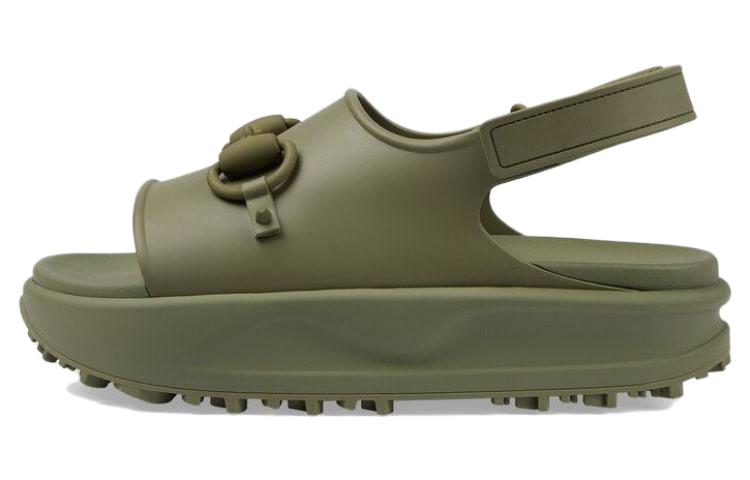 Buy Gucci Sandal Platform Hijau dengan Logo G Terkait 747752-JAAC9-3300