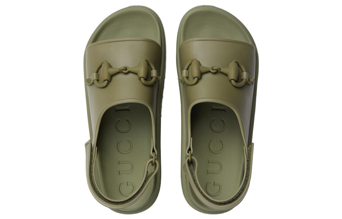 Order Gucci Sandal Platform Hijau dengan Logo G Terkait 747752-JAAC9-3300