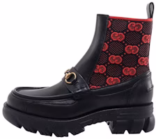 Gucci Horsebit GG Jersey Boot 'Black Red' 718708-AAA4Y-1071 Gucci Horsebit GG Jersey Boot 'Black Red' 718708-AAA4Y-1071
