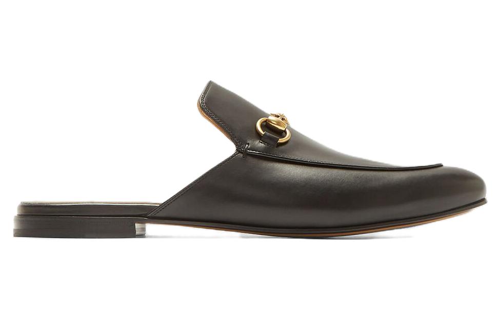 Order Gucci Selipar Kulit Horsebit 'Hitam' 426219-BLM00-1000