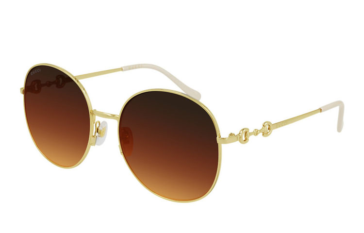 GUCCI Horsebit Lightweight Gold Brown White Lens Sunglasses GG0881SA-004 圖 2