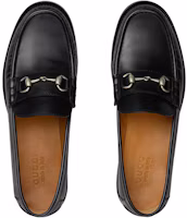 Shop GUCCI古馳 皮革 舒適套足 樂福鞋 男款 黑色