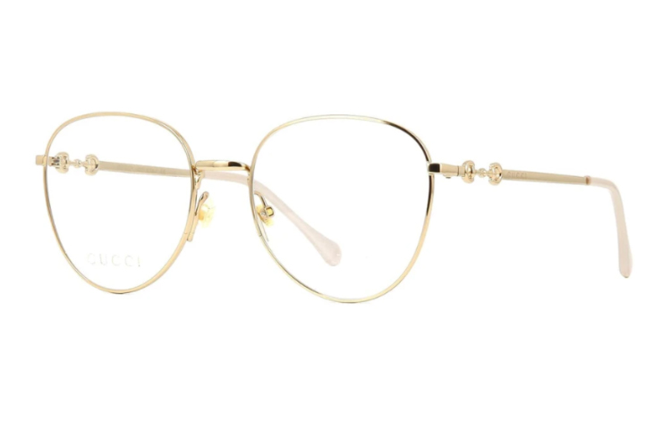 GUCCI Horsebit Logo Gold Round Metal Optical Frame Glasses Unisex GG0880O-001 圖 2