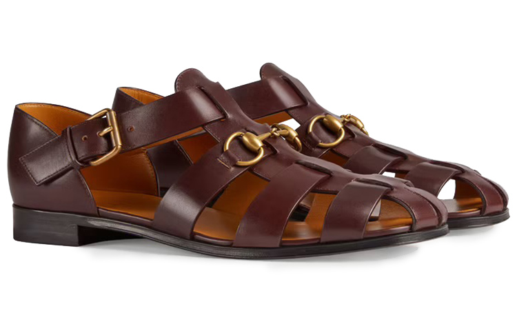 Lookbook Gucci Horsebit Sandal 'Burgundy'