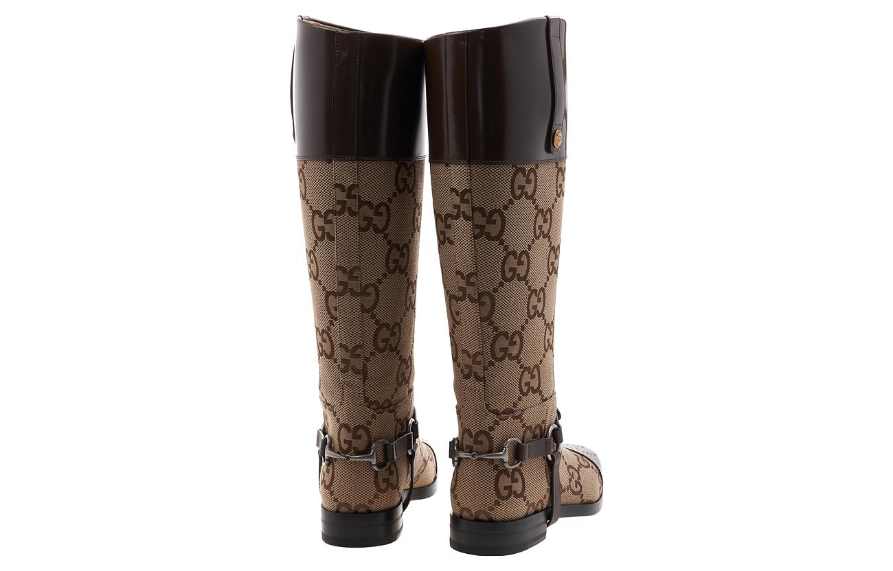 Purchase GUCCI古馳 馬具飾長筒靴 男款 米棕色