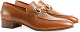 Lookbook Gucci Loafer Coklat Berjalur Web Horsebit 655579-0G0P0-2870