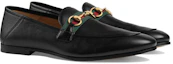 Shop (W) Gucci Horsebit Loafer dengan Web 'Kulit Hitam' 581513-DLCC0-1078