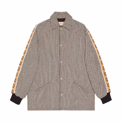 Gucci Houndstooth Monogram Loose Fit Unisex Jacket Khaki 604031-ZACZ2-2378