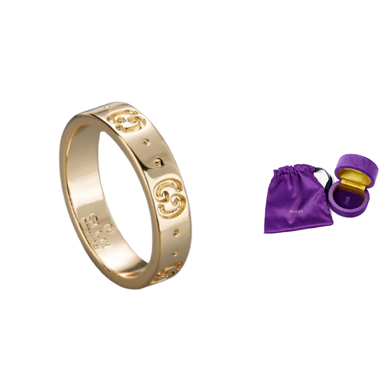 GUCCI Icon Series 18K Gold Narrow Ring Unisex Couple Ring 18K Gold 660070-J8500-8000-1 圖 2