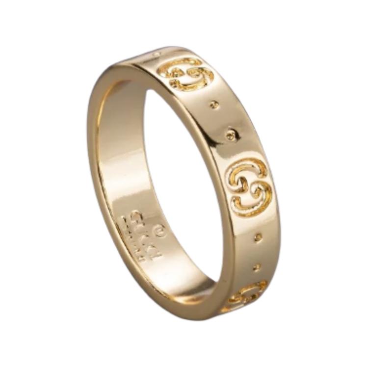 GUCCI Icon Series 18K Gold Narrow Ring Unisex Couple Ring 18K Gold 660070-J8500-8000-1 圖 3