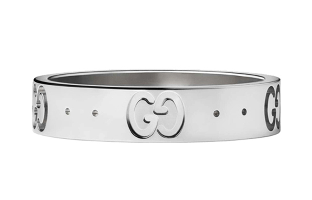 Shop Anillo GUCCI Icon Series Oro Blanco 18K Diseño Unisex para Parejas. 660070-J8502-9000