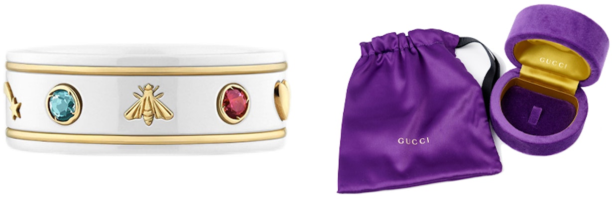 GUCCI Icon Series White Ceramic Gemstone Gold Ring 527095-J8F7-8521 Order GUCCI Icon Series White Ceramic Gemstone Gold Ring 527095-J8F7-8521