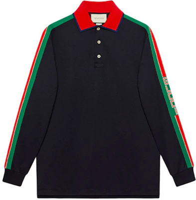 Gucci 經典條紋長袖Polo衫 黑色 545784-XJAG4-1004 Buy Gucci 經典條紋長袖Polo衫 黑色 545784-XJAG4-1004