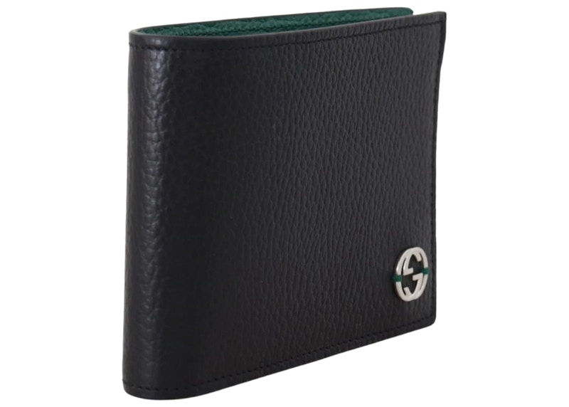 Gucci Interlocked GG Bifold Wallet 6 Card Slot Black/Green 圖 2