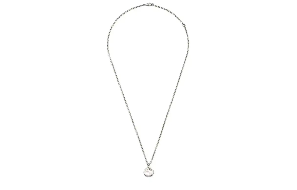 Lookbook GUCCI Interlocking 925 Silver Necklace Unisex Couple Design - Silver 796355J8400