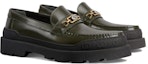 Lookbook Gucci Interlocking 'Loafer Kulit Hijau' 761519-17X00-3346