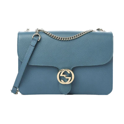 Gucci Interlocking Chain Emily Shoulder Bag Deep Cobalt