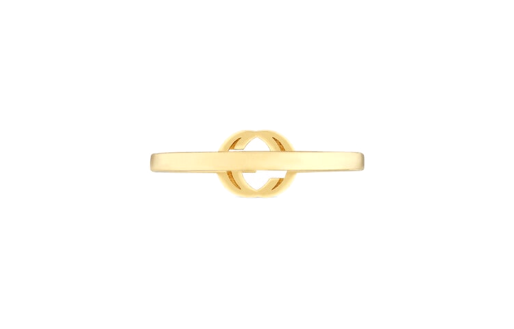 GUCCI Interlocking Double G 18K Gold Ring Unisex Couple Style - Gold. 679115-J8500-8000 圖 4