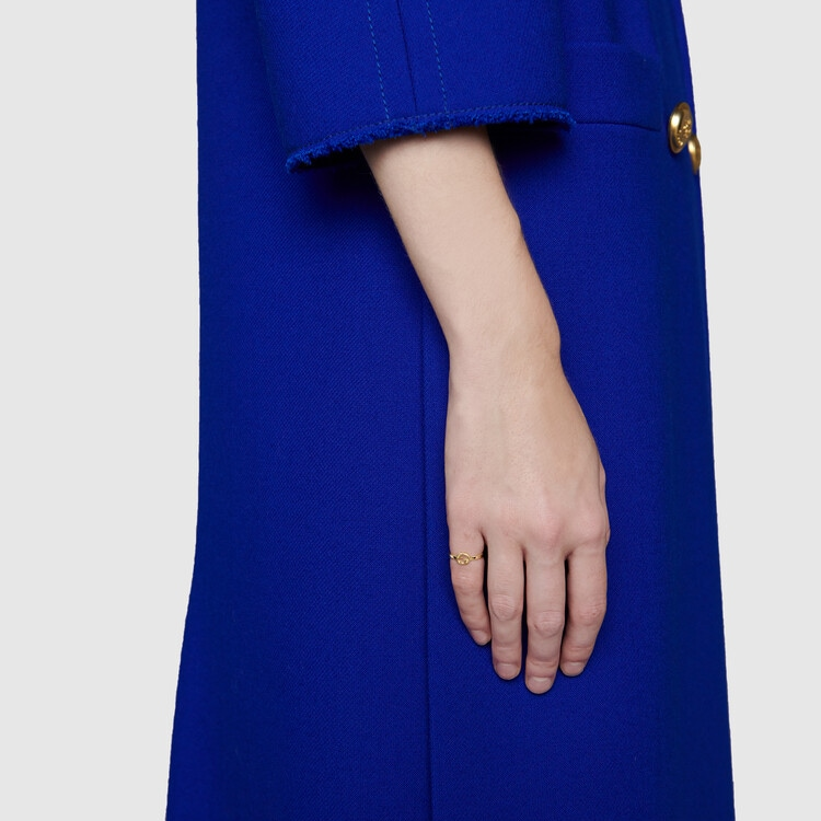 GUCCI Interlocking Double G 18K Gold Ring Unisex Couple Style - Gold. 679115-J8500-8000 圖 6