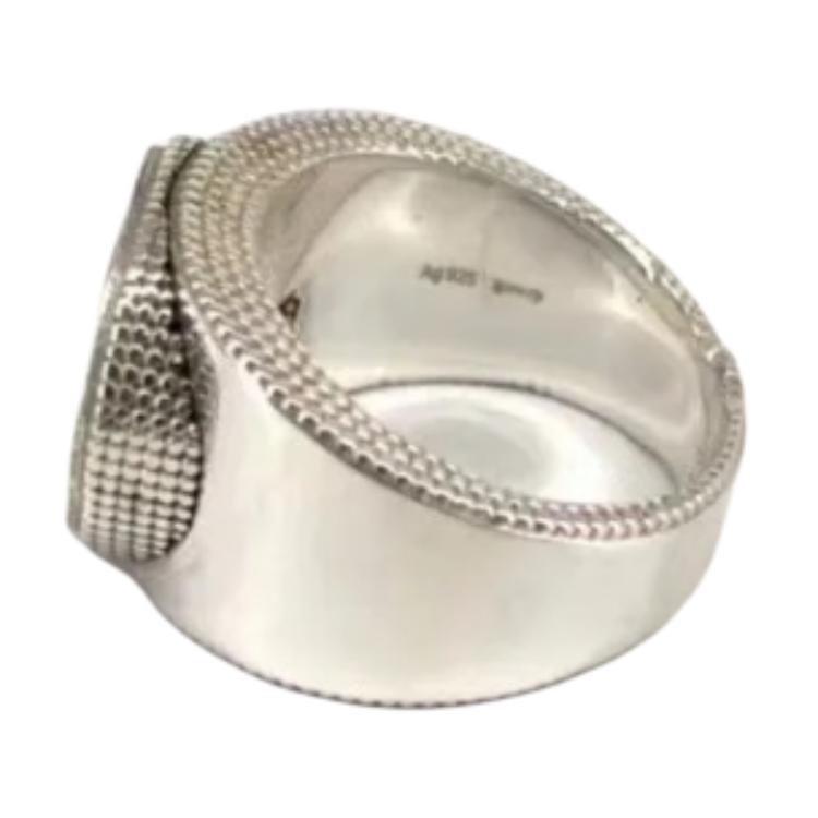 Lookbook 구찌 인터로킹 더블 G 925 실버 남성용 반지 479229-J8400-8106