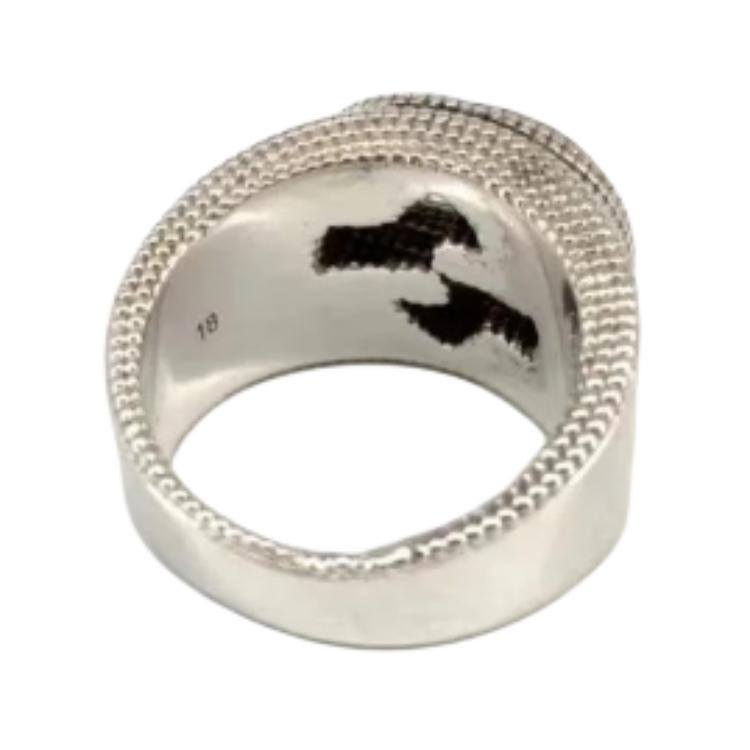 Shop 구찌 인터로킹 더블 G 925 실버 남성용 반지 479229-J8400-8106