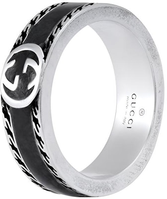 GUCCI Interlocking Double G 925 Silver Ring Unisex Couple Style Black. YBC645573002 Buy GUCCI Interlocking Double G 925 Silver Ring Unisex Couple Style Black. YBC645573002