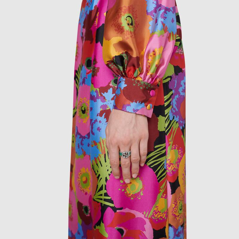 Details for Anillo GUCCI Interlocking Double G 925 Plata Unisex con Piedra Verde/Plata 645572-J8410-8136