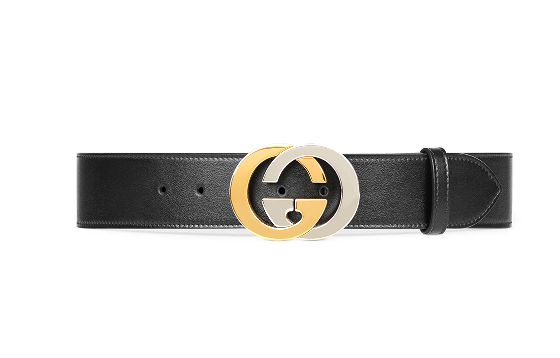 Lookbook GUCCI Interlocking Double G Black Leather Belt 4cm Width 574808-0YA0X-1000