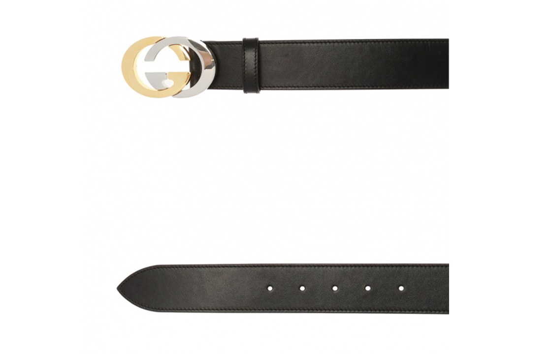 Details for GUCCI Interlocking Double G Black Leather Belt 4cm Width 574808-0YA0X-1000