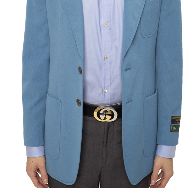 Cheap GUCCI Interlocking Double G Black Leather Belt 4cm Width 574808-0YA0X-1000