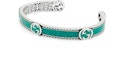 Order GUCCI 双G宝石民族风925银男女手链 绿色/银色 645570-J8410-8136