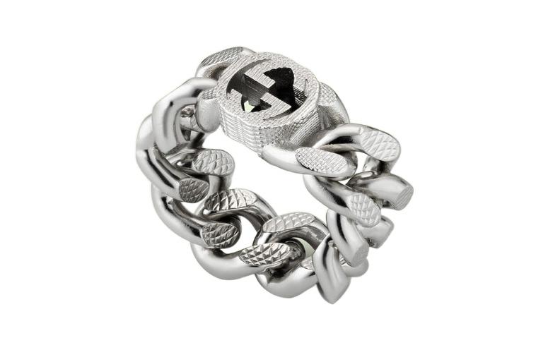 Lookbook GUCCI インターロッキング ダブルG ホースビットリング ユニセックス パラジウムカラー 702514-I4601-0926