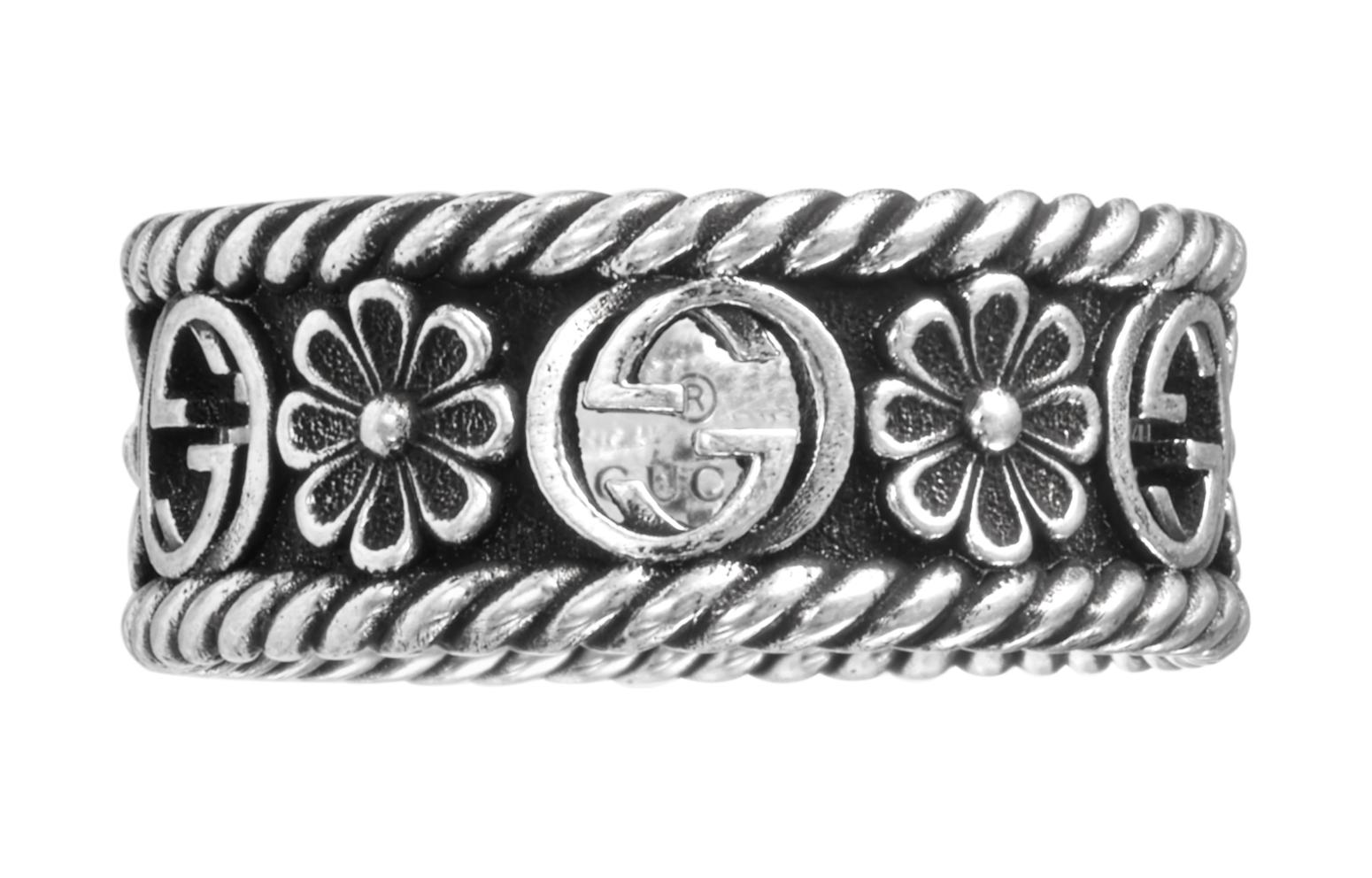 Lookbook GUCCI Cincin Perak Logo Double G Interlocking Perak Sterling 577263-J8400-0811