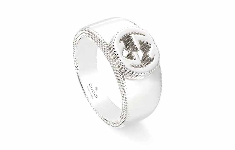 Lookbook GUCCI 互扣雙G銀戒指 男女情侶款飾品 479228-J8400-8106