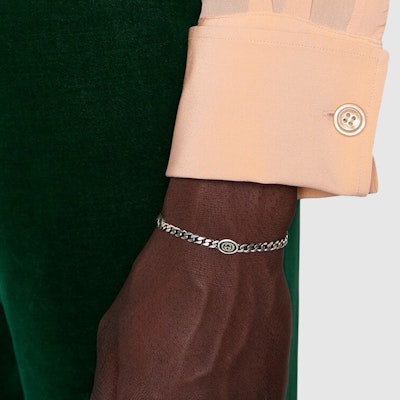 GUCCI Interlocking Double G Vintage 925 Silver Bracelet for Men - Silver. 678660-J8410-8191 Lookbook GUCCI Interlocking Double G Vintage 925 Silver Bracelet for Men - Silver. 678660-J8410-8191