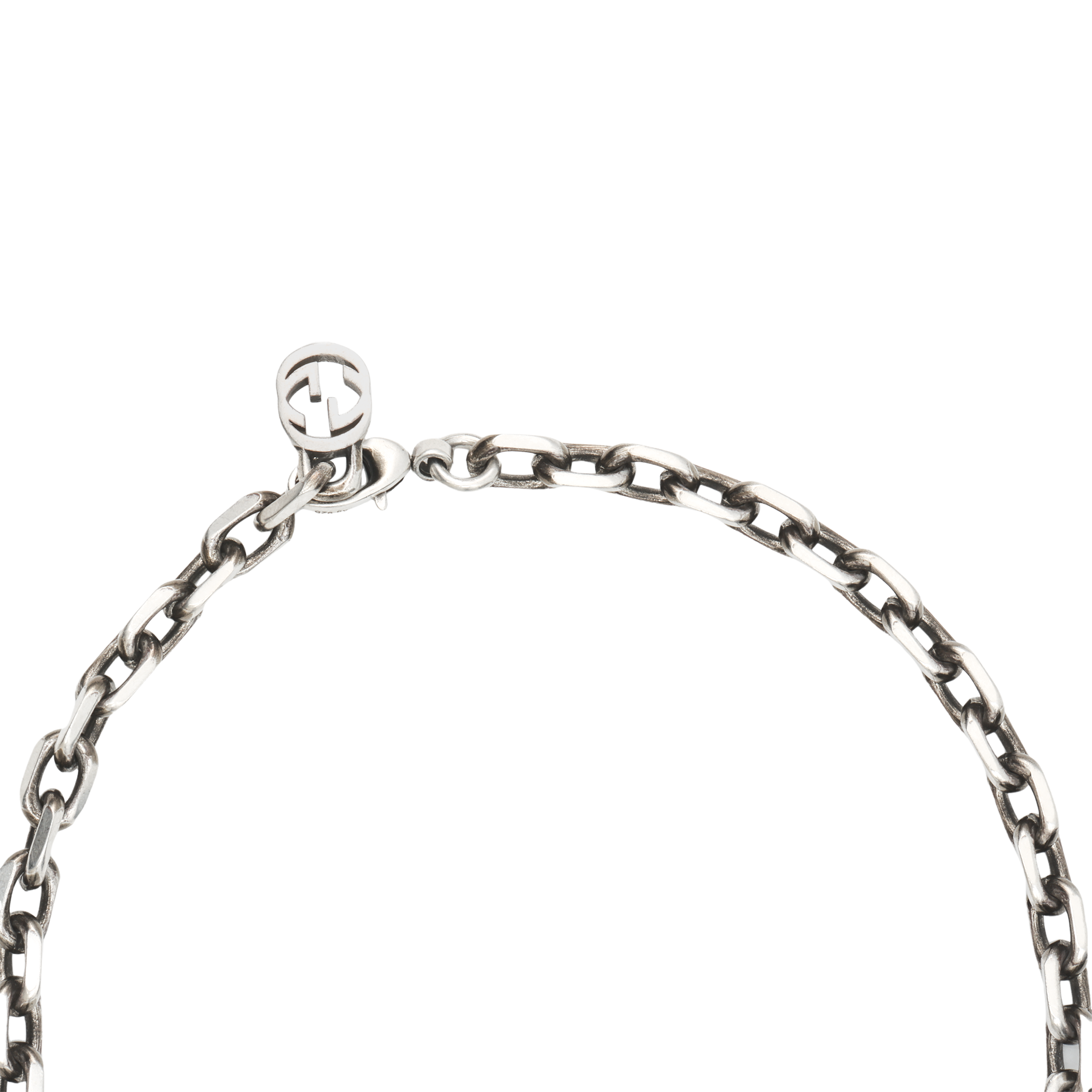 GUCCI Interlocking Double G Vintage 925 Silver Necklace Unisex Fashion. YBB616941001 圖 5