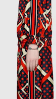 Purchase GUCCI Interlocking Enamel Double G 925 Silver Bracelet Unisex Couples Style 656787-J8410-8183