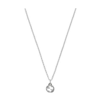 GUCCI Interlocking G Aged Vintage 925 Silver Necklace Unisex Silver 455535-J8400-0811