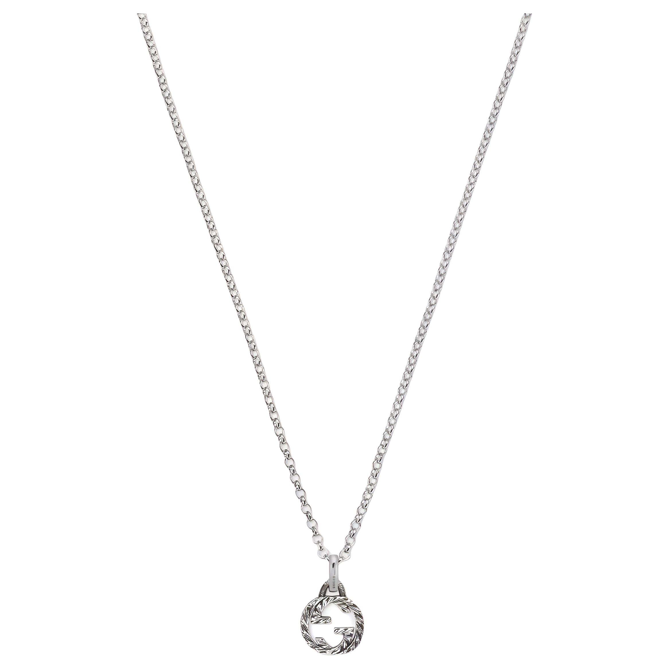 GUCCI Interlocking G Aged Vintage 925 Silver Necklace Unisex Silver 455535-J8400-0811 圖 2
