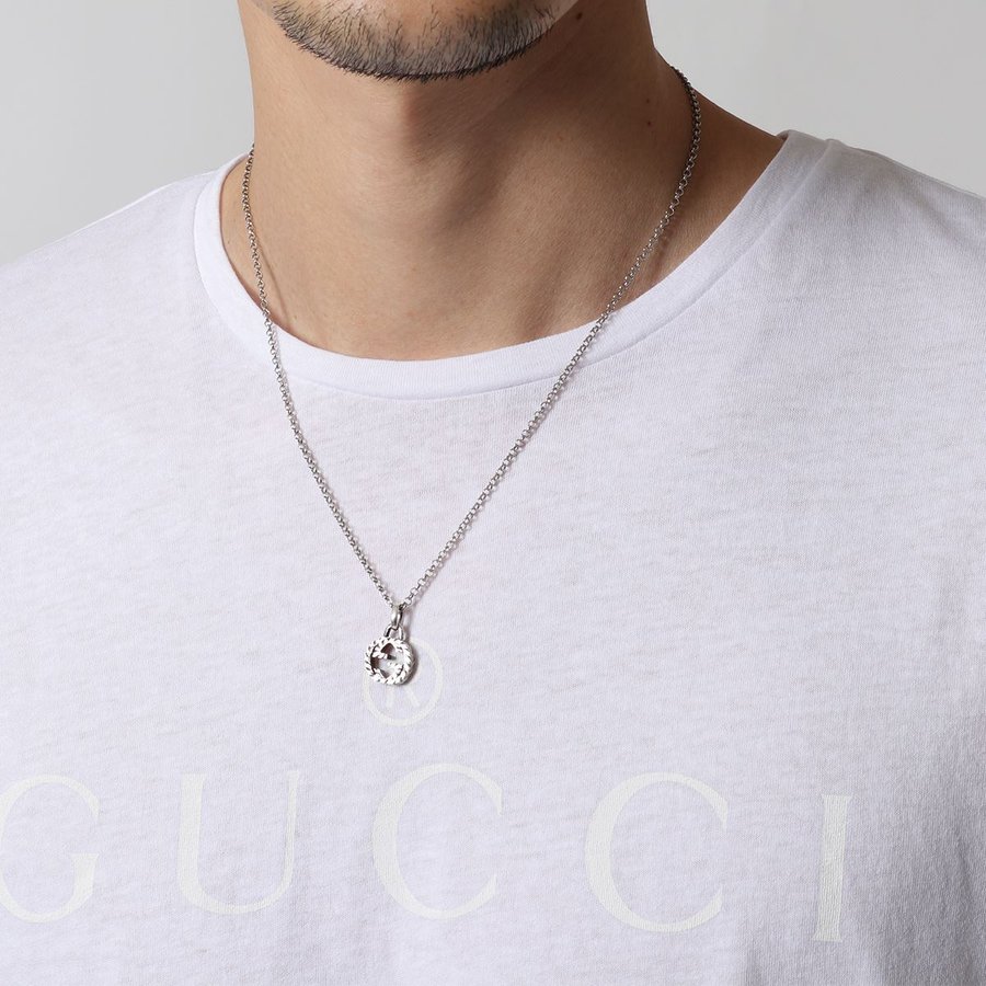GUCCI Interlocking G Aged Vintage 925 Silver Necklace Unisex Silver 455535-J8400-0811 圖 4