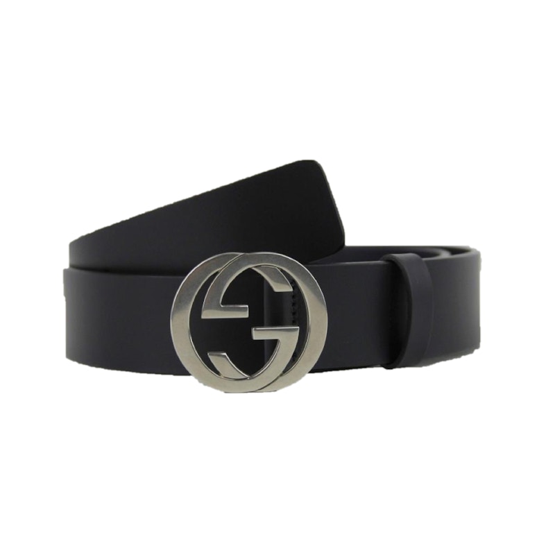 Gucci Interlocking G Belt Palladium Buckle Black