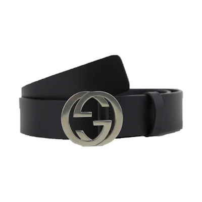 Gucci Interlocking G Belt Palladium Buckle Black